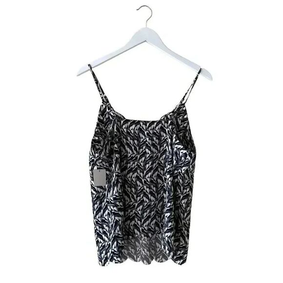 Halogen BLACK- BLUE SHATTERED GLASS Womens Tank Top Blouse SZ M - Picture 11 of 12